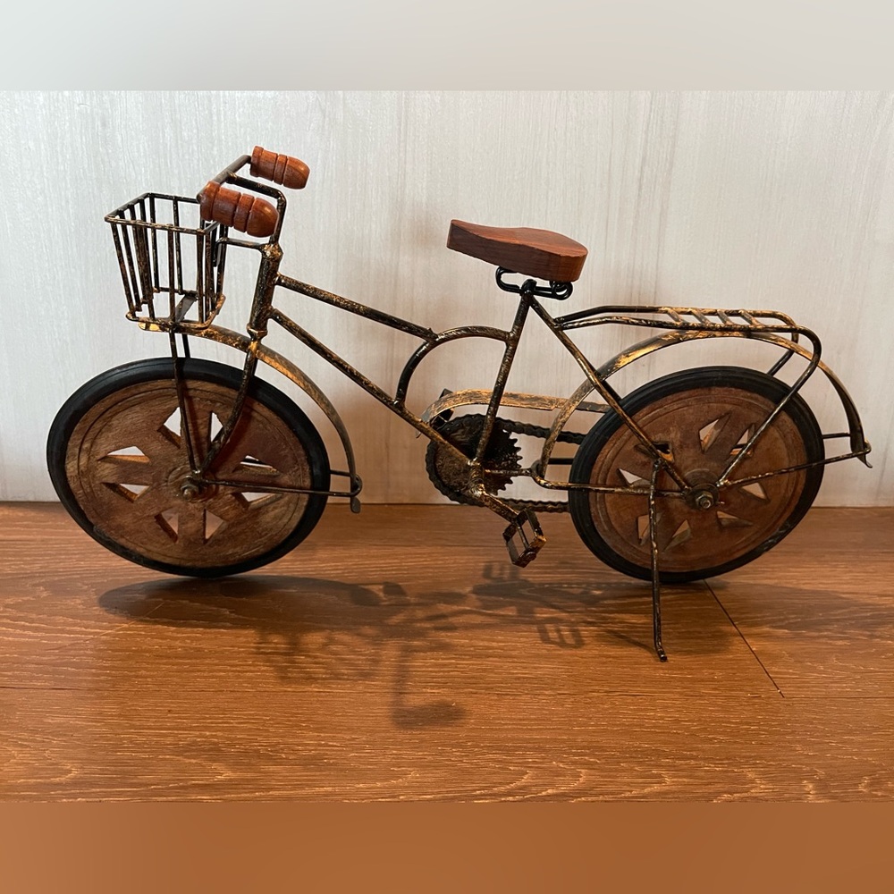 Pier one metal and wood bicycle decor